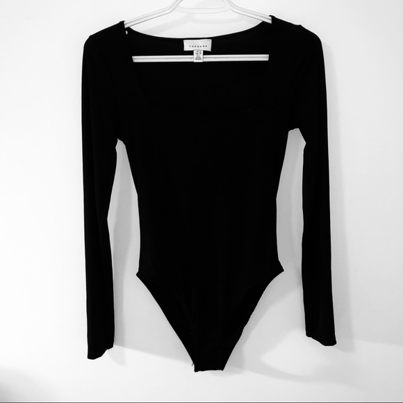 Topshop Tops - TOPSHOP square neck long sleeve bodysuit
